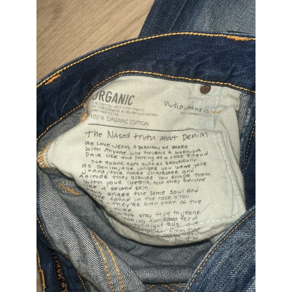 NWT Nudie Jeans Steady Eddie Smokey Indigo Blue 31x32 Faded Whiskering